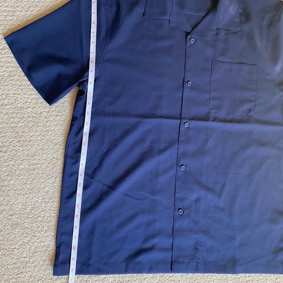 Port Authority shirt short sleeve button up navy Large - Picture 8 of 12